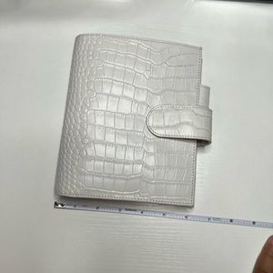 Moterm a6 white croc rings planner leather cover